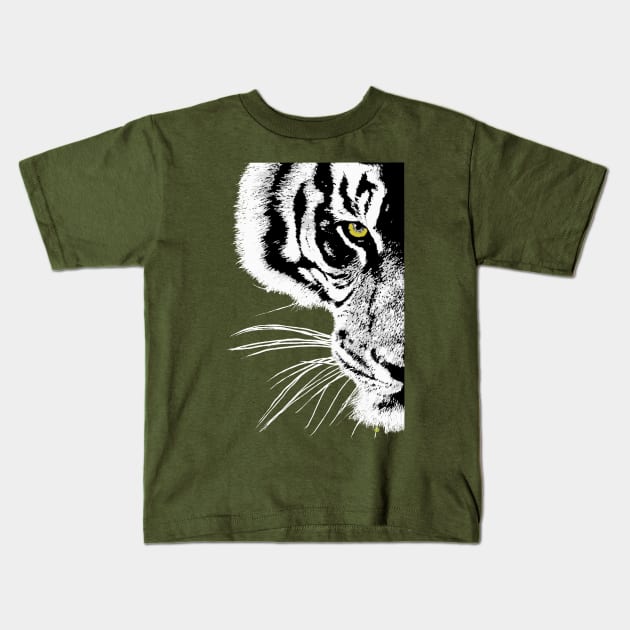 Eye of the Tiger Kids T-Shirt by RobertBretonArt